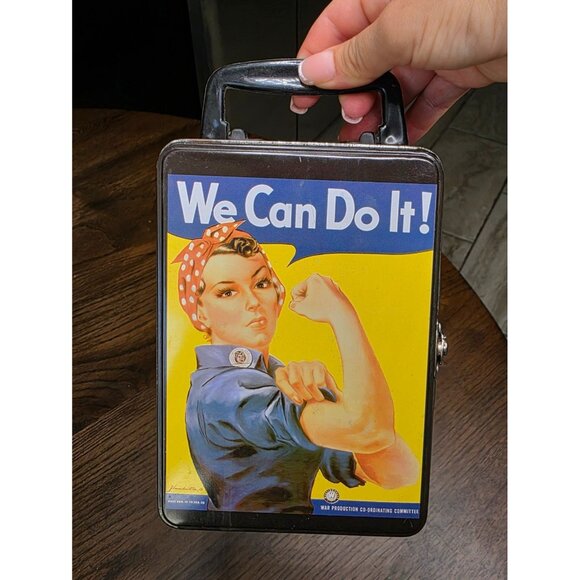 Retro Metal Lunchbox with Handle - Black - Picture 1 of 14